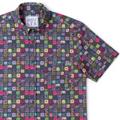 Short Sleeve Shirts|Short Sleeves|RSVLTS Scribble Squares – KUNUFLEX Short Sleeve Shirt