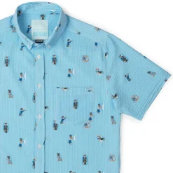 Short Sleeve Shirts|Seersucker|RSVLTS Sea Dogs – Stretch Seersucker Short Sleeve Shirt