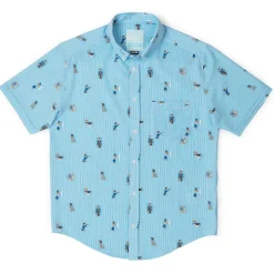 Short Sleeve Shirts|Seersucker|RSVLTS Sea Dogs – Stretch Seersucker Short Sleeve Shirt