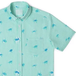 Short Sleeve Shirts|Seersucker|RSVLTS Sea Turtles – Stretch Seersucker Short Sleeve Shirt