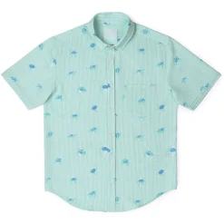 Short Sleeve Shirts|Seersucker|RSVLTS Sea Turtles – Stretch Seersucker Short Sleeve Shirt