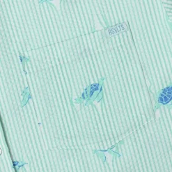 Short Sleeve Shirts|Seersucker|RSVLTS Sea Turtles – Stretch Seersucker Short Sleeve Shirt