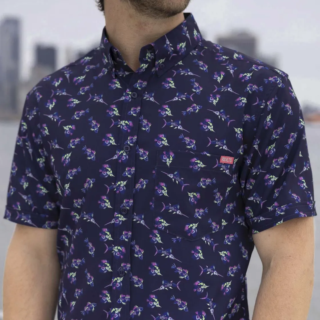Short Sleeve Shirts|Short Sleeves|RSVLTS Skeletal Seas – KUNUFLEX Short Sleeve Shirt