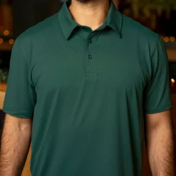 Polos|Basics|Breakfast Balls Smoke Pine – Commuter Short Sleeve Polo