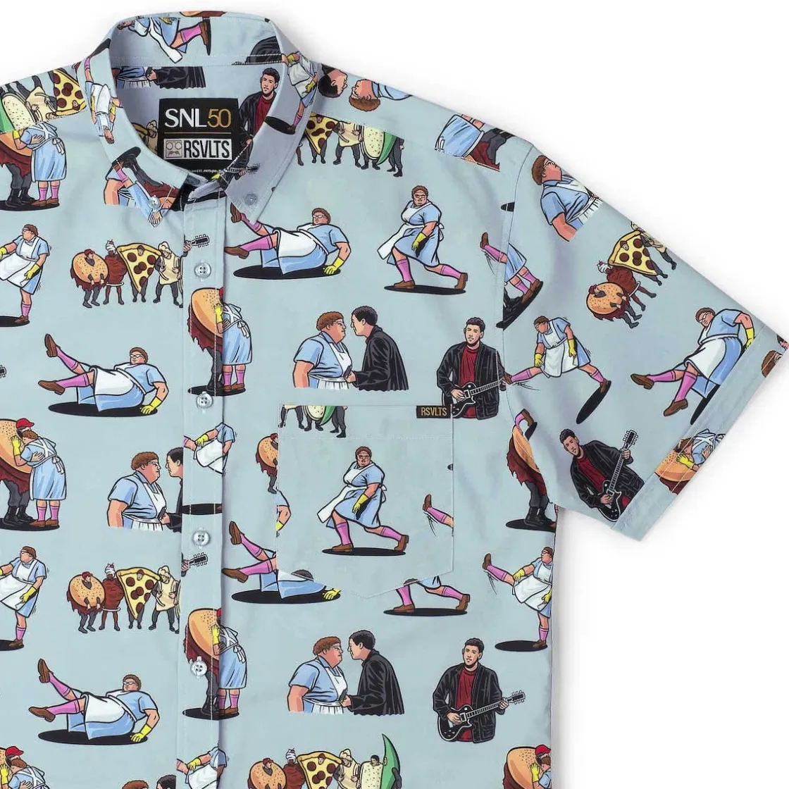 Saturday Night Live|Short Sleeves|Saturday Night Live SNL50 "Lunch Lady Land" – KUNUFLEX Short Sleeve Shirt