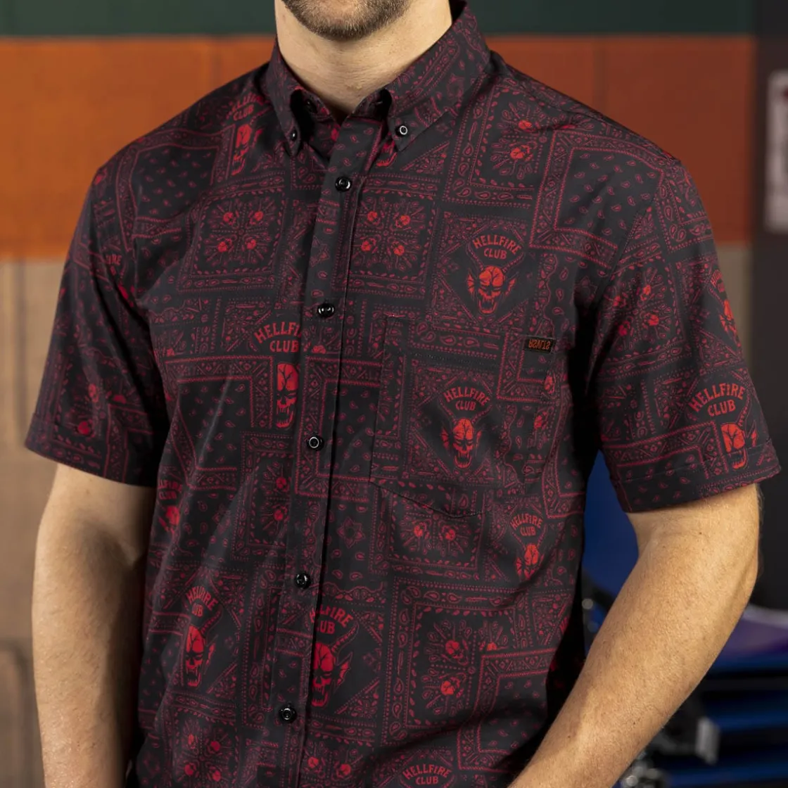 Stranger Things|Short Sleeves|Stranger Things "Welcome to Hellfire" – KUNUFLEX Short Sleeve Shirt