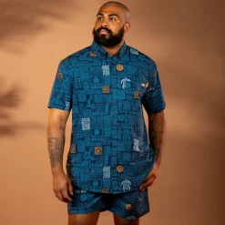 Short Sleeve Shirts|Tiki|RSVLTS Tahitian Tapestry – KUNUFLEX Short Sleeve Shirt