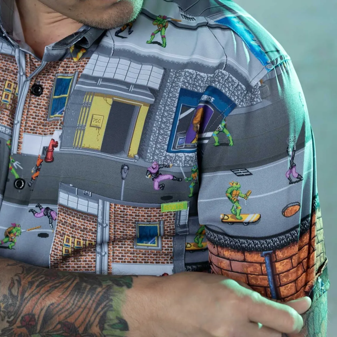 Tmnt|Nickelodeon|Nickelodeon Teenage Mutant Ninja Turtles "Button Mashers" – KUNUFLEX Short Sleeve Shirt