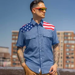 Short Sleeve Shirts|Americana|RSVLTS The Highway Man – Roper Short Sleeve Shirt