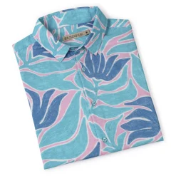 Short Sleeve Shirts|Bamboo|RSVLTS Turq Tropic – Bamboo Short Sleeve Shirt