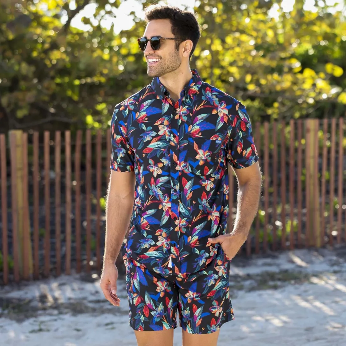 Short Sleeve Shirts|Short Sleeves|RSVLTS Vibrant Bloom – KUNUFLEX Short Sleeve Shirt