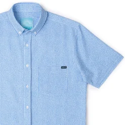 Short Sleeve Shirts|Seersucker|RSVLTS We Sail Without Him – Stretch Seersucker Short Sleeve Shirt