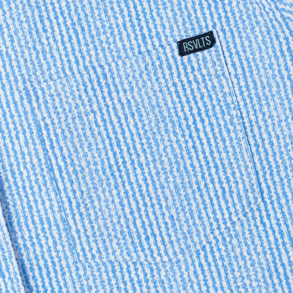 Short Sleeve Shirts|Seersucker|RSVLTS We Sail Without Him – Stretch Seersucker Short Sleeve Shirt
