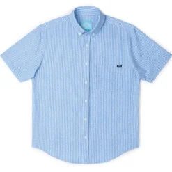 Short Sleeve Shirts|Seersucker|RSVLTS We Sail Without Him – Stretch Seersucker Short Sleeve Shirt