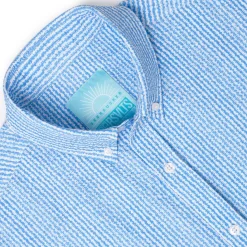 Short Sleeve Shirts|Seersucker|RSVLTS We Sail Without Him – Stretch Seersucker Short Sleeve Shirt