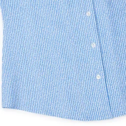 Short Sleeve Shirts|Rsvlts|RSVLTS We Sail Without Him – Women's Stretch Seersucker Short Sleeve Shirt