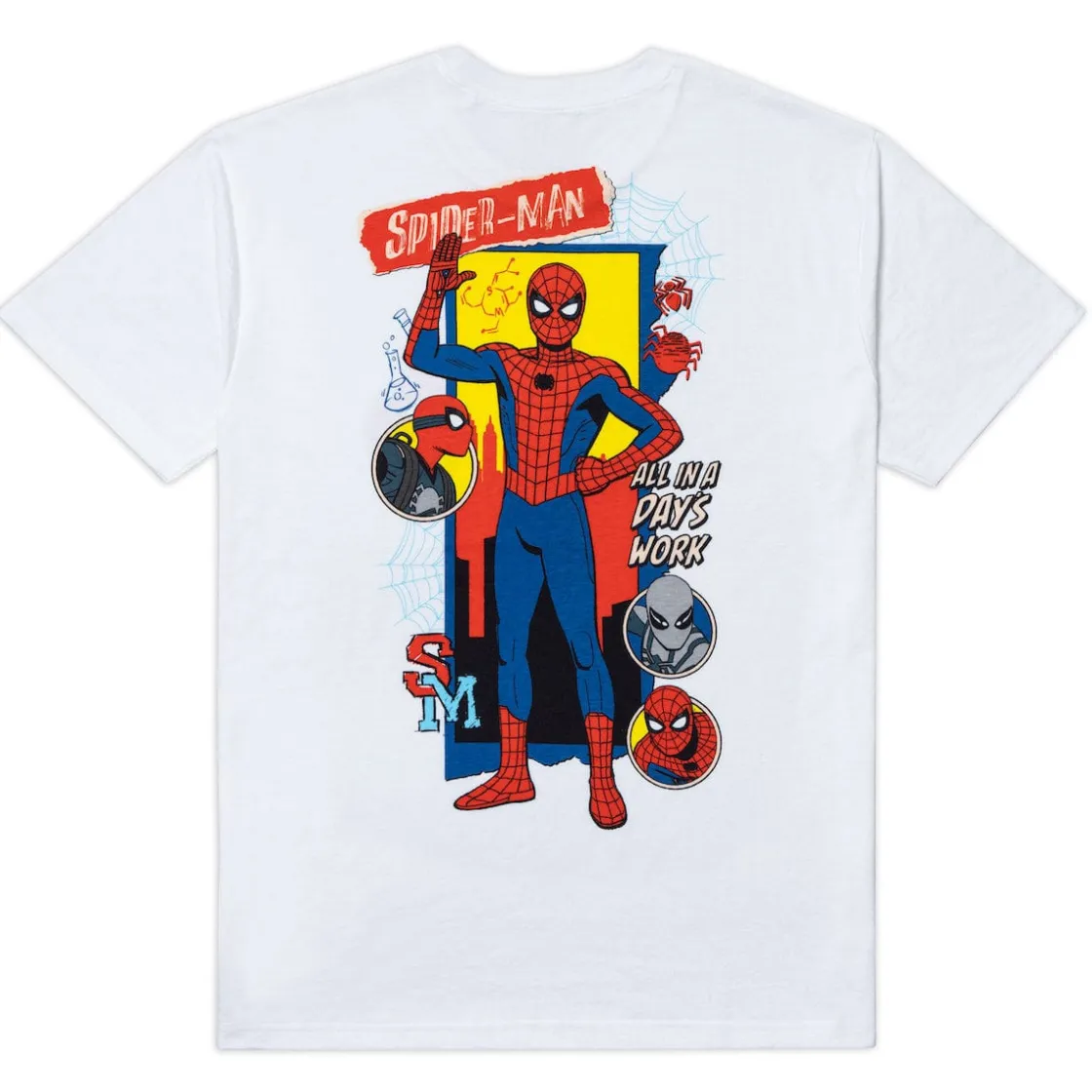 Spider-man|Marvel|Marvel Your Friendly Neighborhood Spider-Man "All in a Day's Work" – Crewneck Tee
