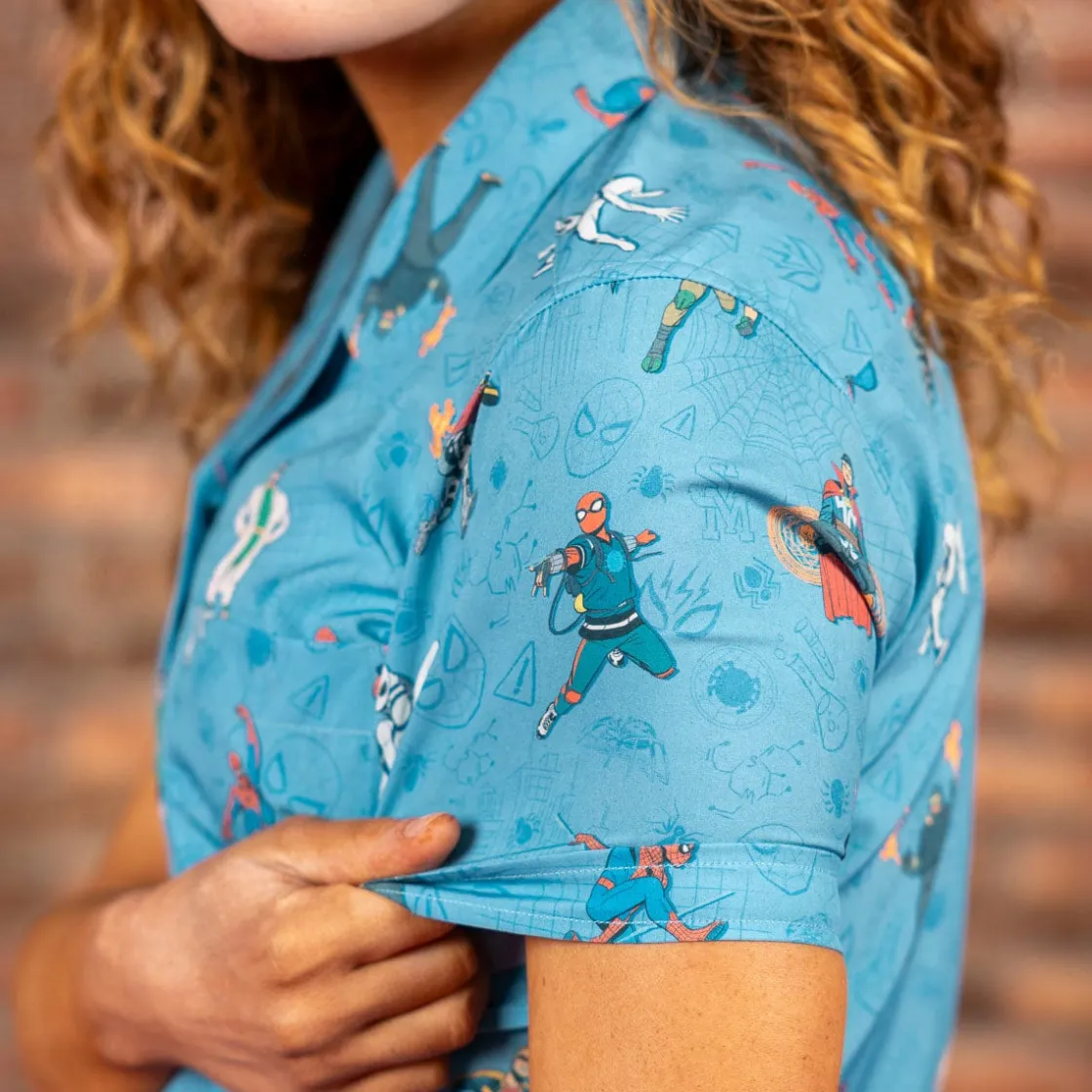 Spider-man|Marvel|Marvel Your Friendly Neighborhood Spider-Man "After-School Activities" – Women's KUNUFLEX Short Sleeve Shirt